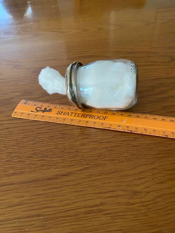 Solid Silver vanity jar lid and bottle